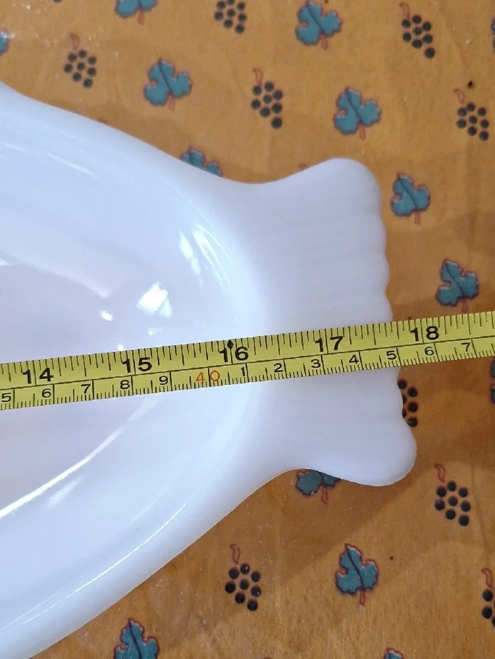 Vintage GlasBake white milk glass fish-shaped serving platter